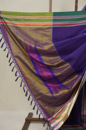 Purple Cotton Ilkal Saree With Gayatri Border - SRPCIS852