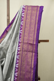 Grey Pochampalli Silk Ikat Saree - SRGPSIS315