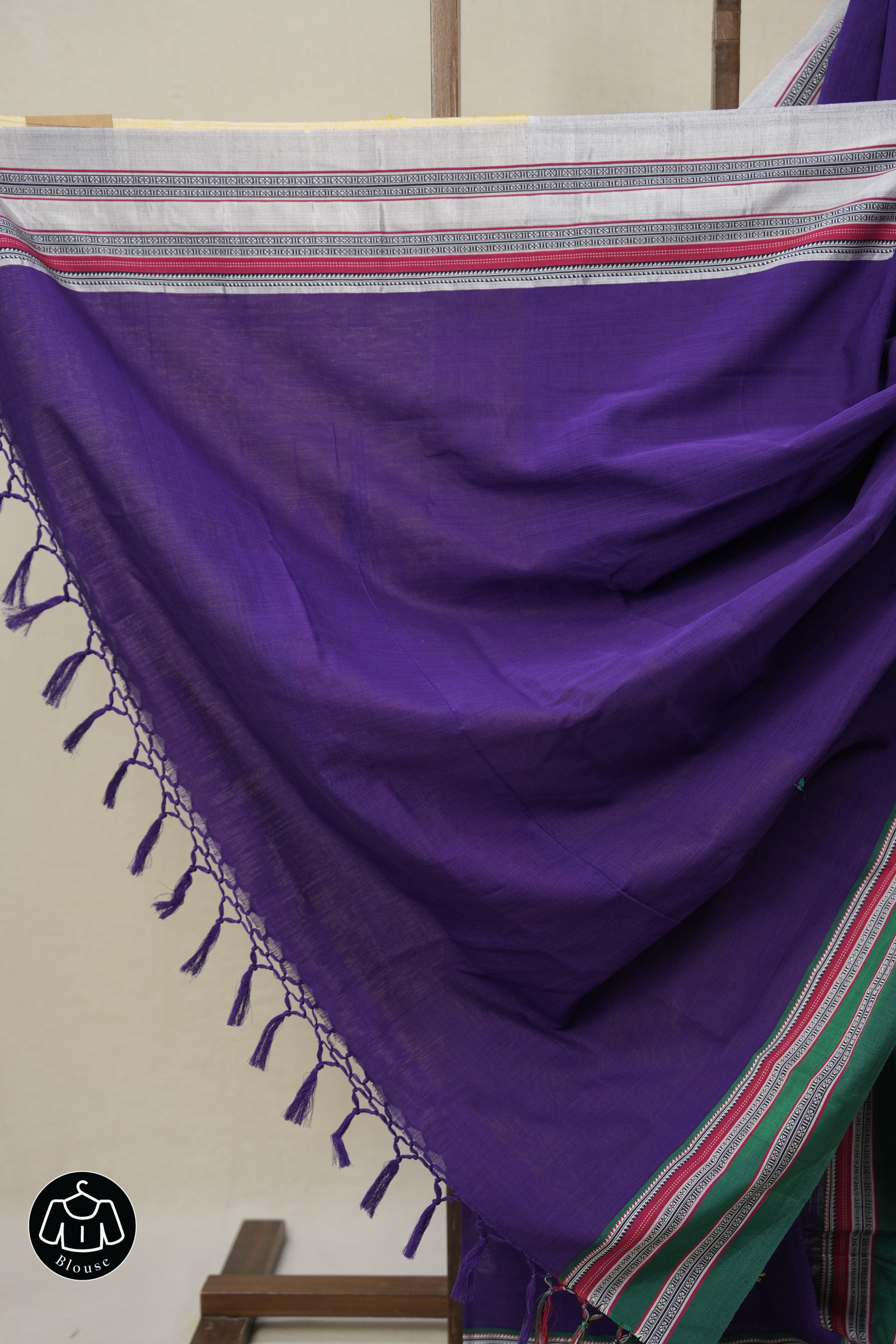 Purple Cotton Ilkal Saree With Gayatri Border - SRPCIS852