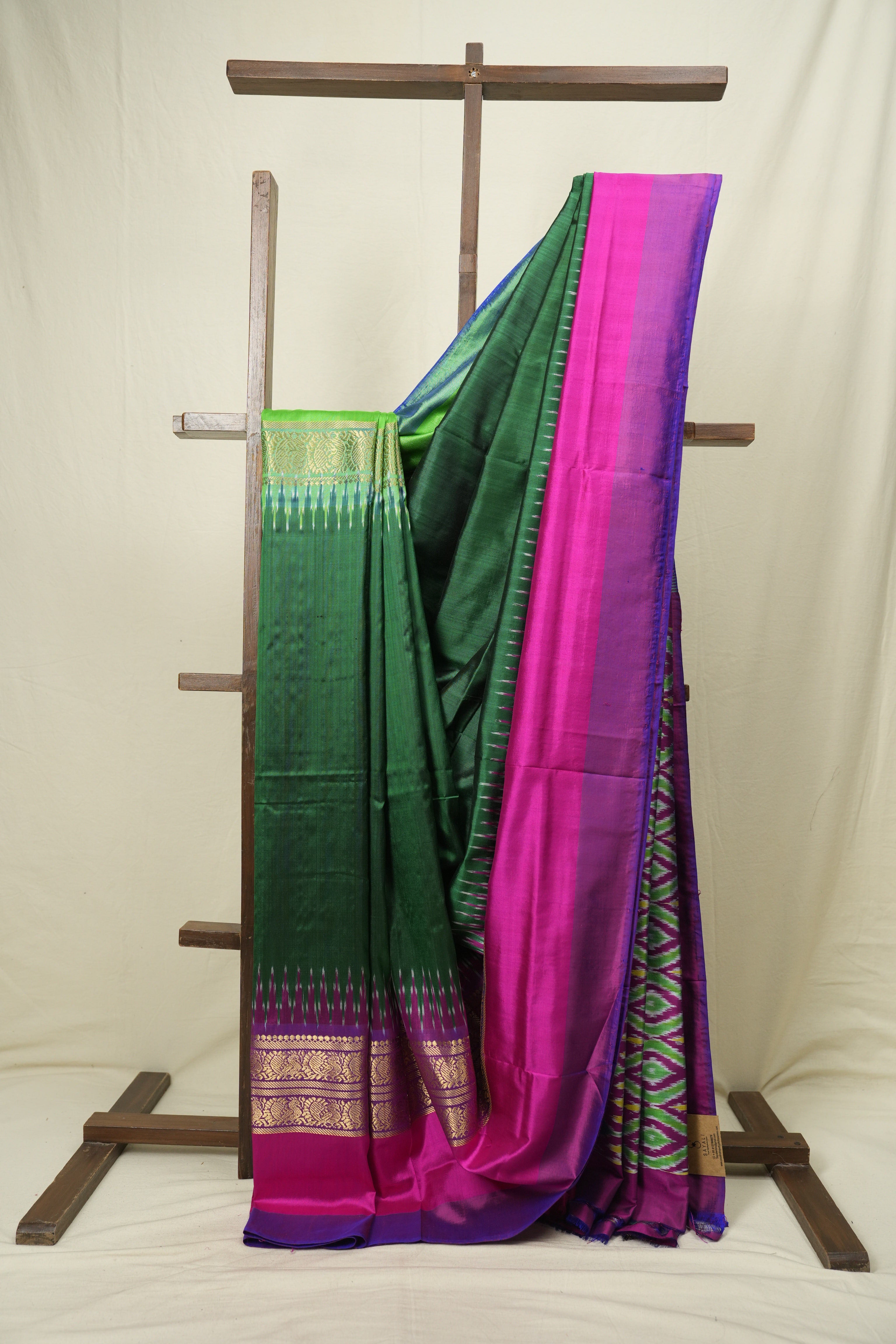 Green Pochampalli Silk Ikat Saree - SRGPSIS314