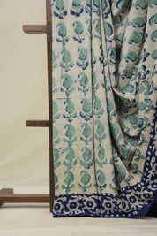 Off  -White HBP Cotton Saree - SROWCS3253