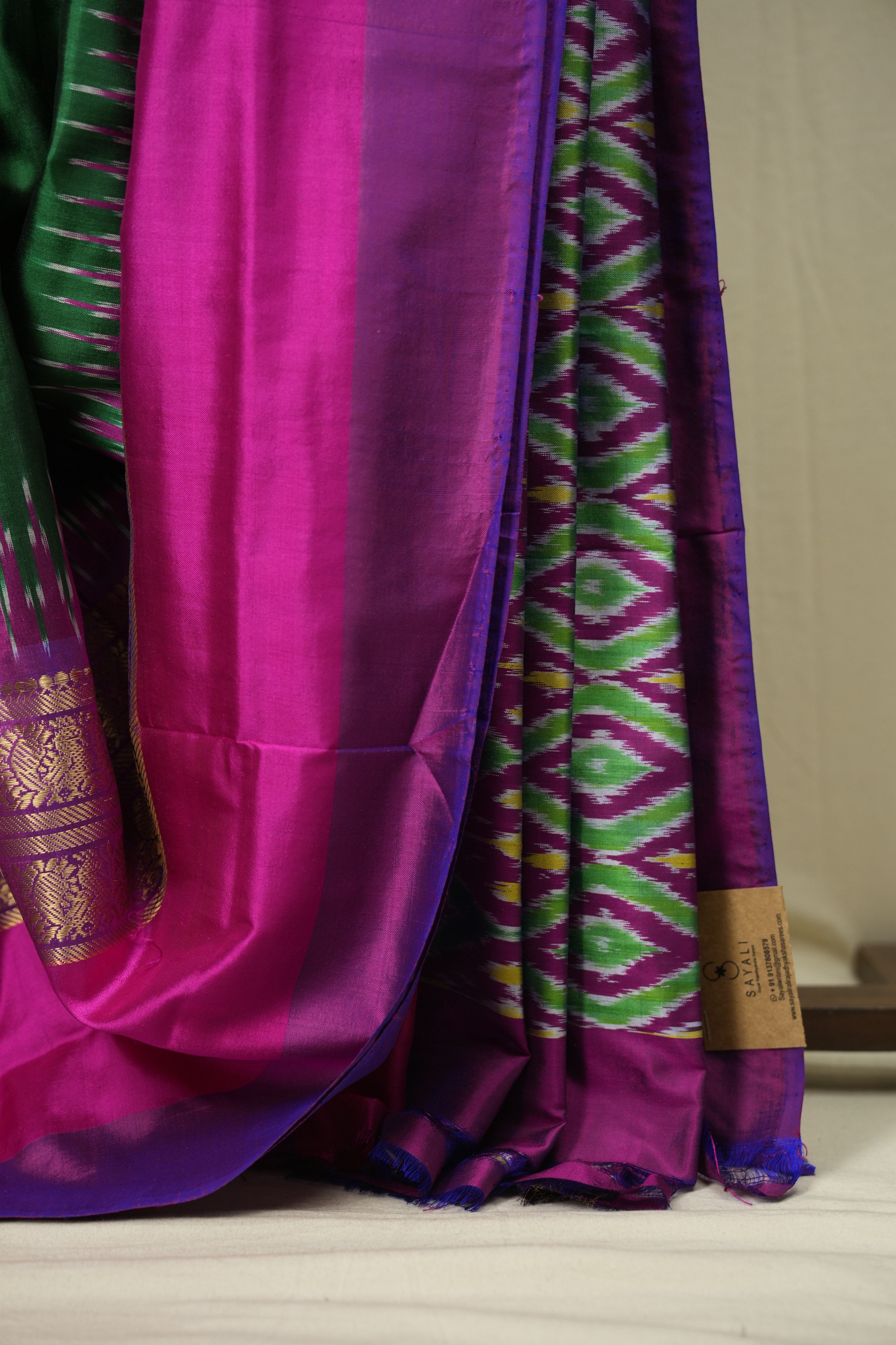 Green Pochampalli Silk Ikat Saree - SRGPSIS314
