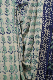 Off  -White HBP Cotton Saree - SROWCS3253