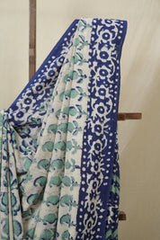 Off  -White HBP Cotton Saree - SROWCS3253