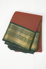 Two Tone Maroon Kanchi Cotton Saree - SRTTMKCS1052