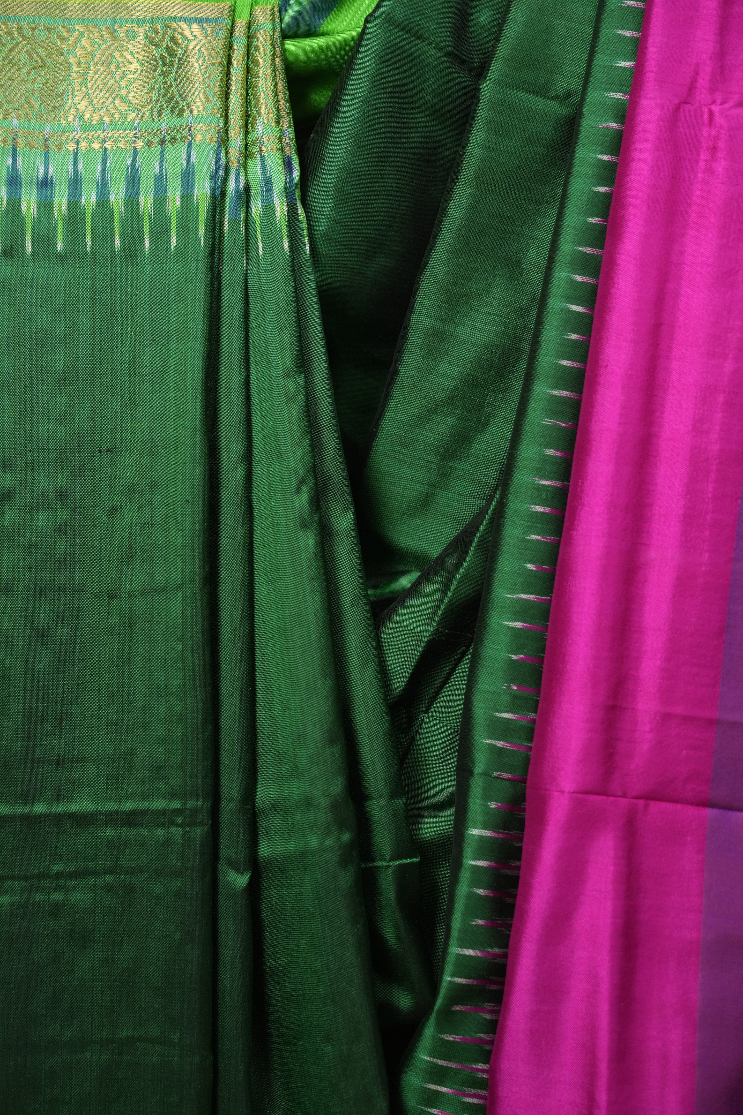Green Pochampalli Silk Ikat Saree - SRGPSIS314