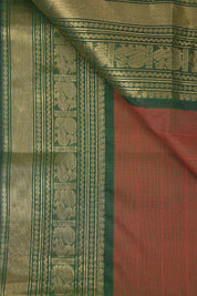 Two Tone Maroon Kanchi Cotton Saree - SRTTMKCS1052