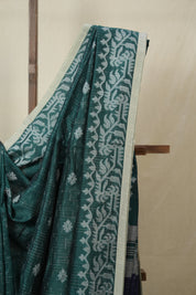 Green Bengal Cotton Jamdani Saree - SRGBCJS247