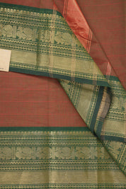 Two Tone Maroon Kanchi Cotton Saree - SRTTMKCS1052