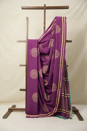 Magenta HBP Cotton Saree - SRMCS3079