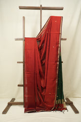 Maroon Maheshwari Saree - SRMMS1399