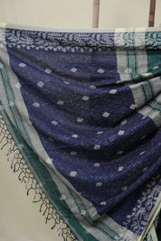 Green Bengal Cotton Jamdani Saree - SRGBCJS247