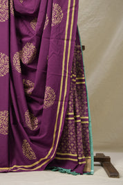 Magenta HBP Cotton Saree - SRMCS3079