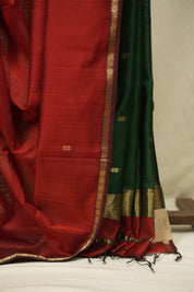 Maroon Maheshwari Saree - SRMMS1399