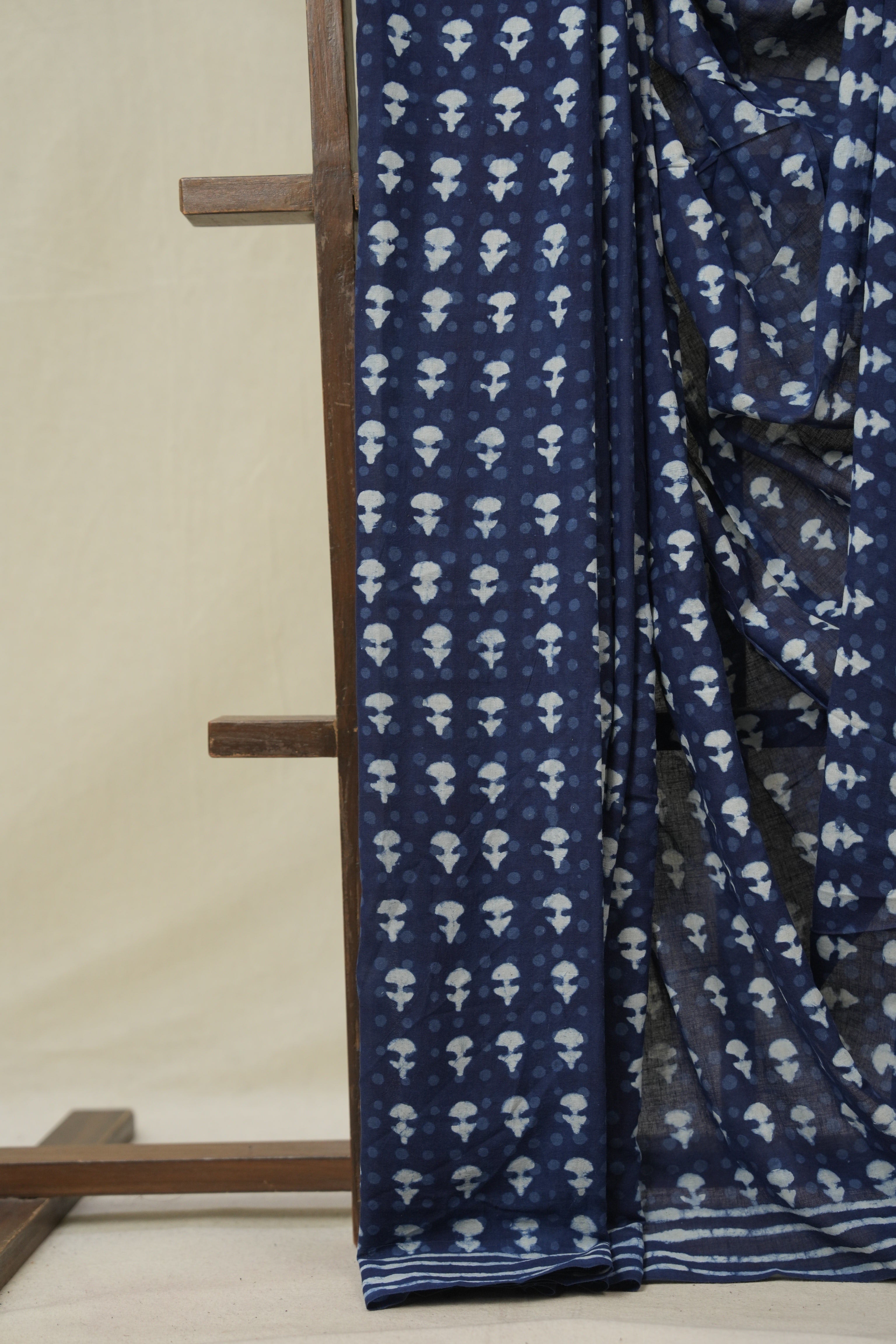 Indigo HBP Cotton Saree - SRICS3232