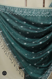 Green Bengal Cotton Jamdani Saree - SRGBCJS247