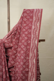 Light Burgundy HBP Cotton Saree - SRLBCS2769