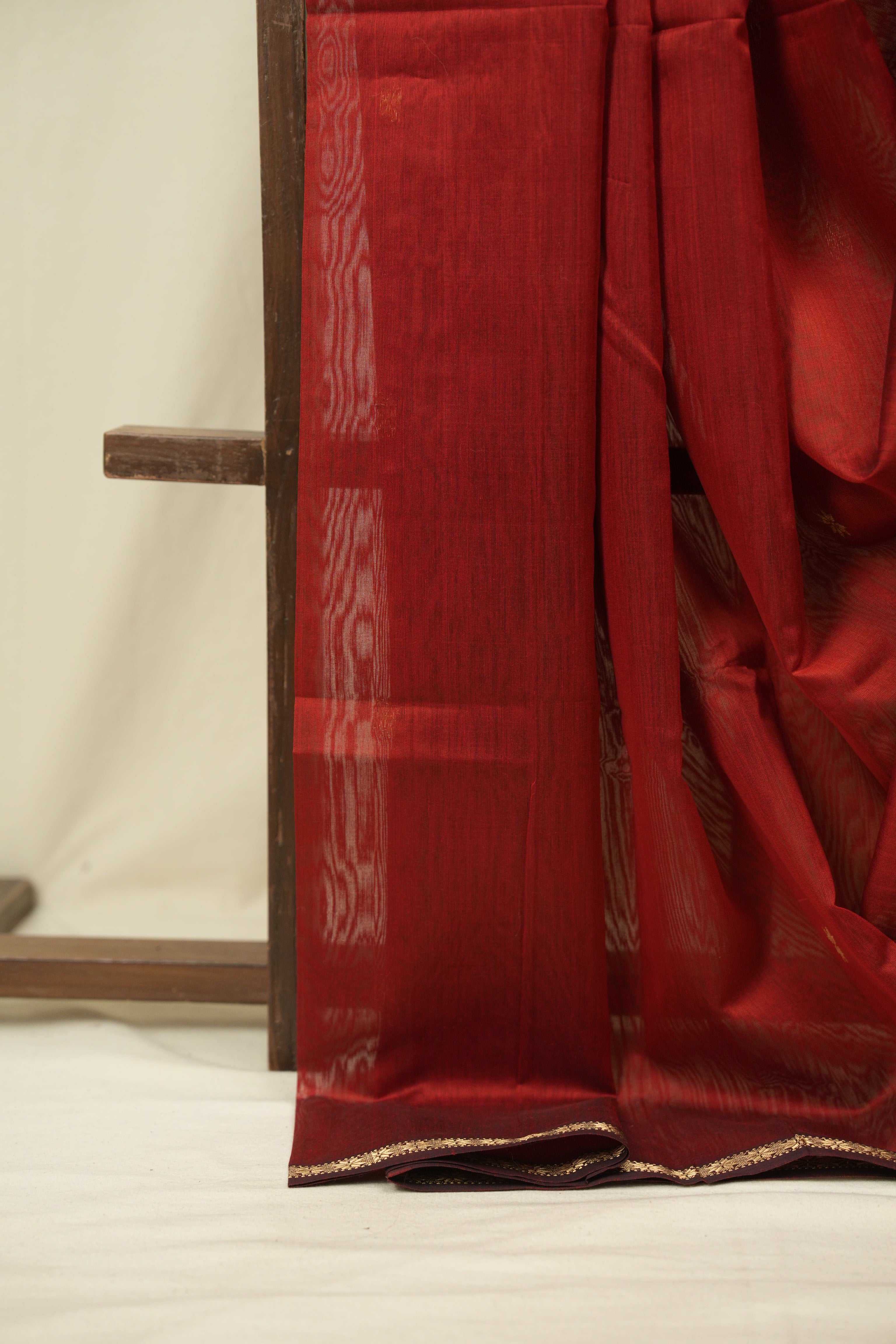 Maroon Maheshwari Saree - SRMMS1399