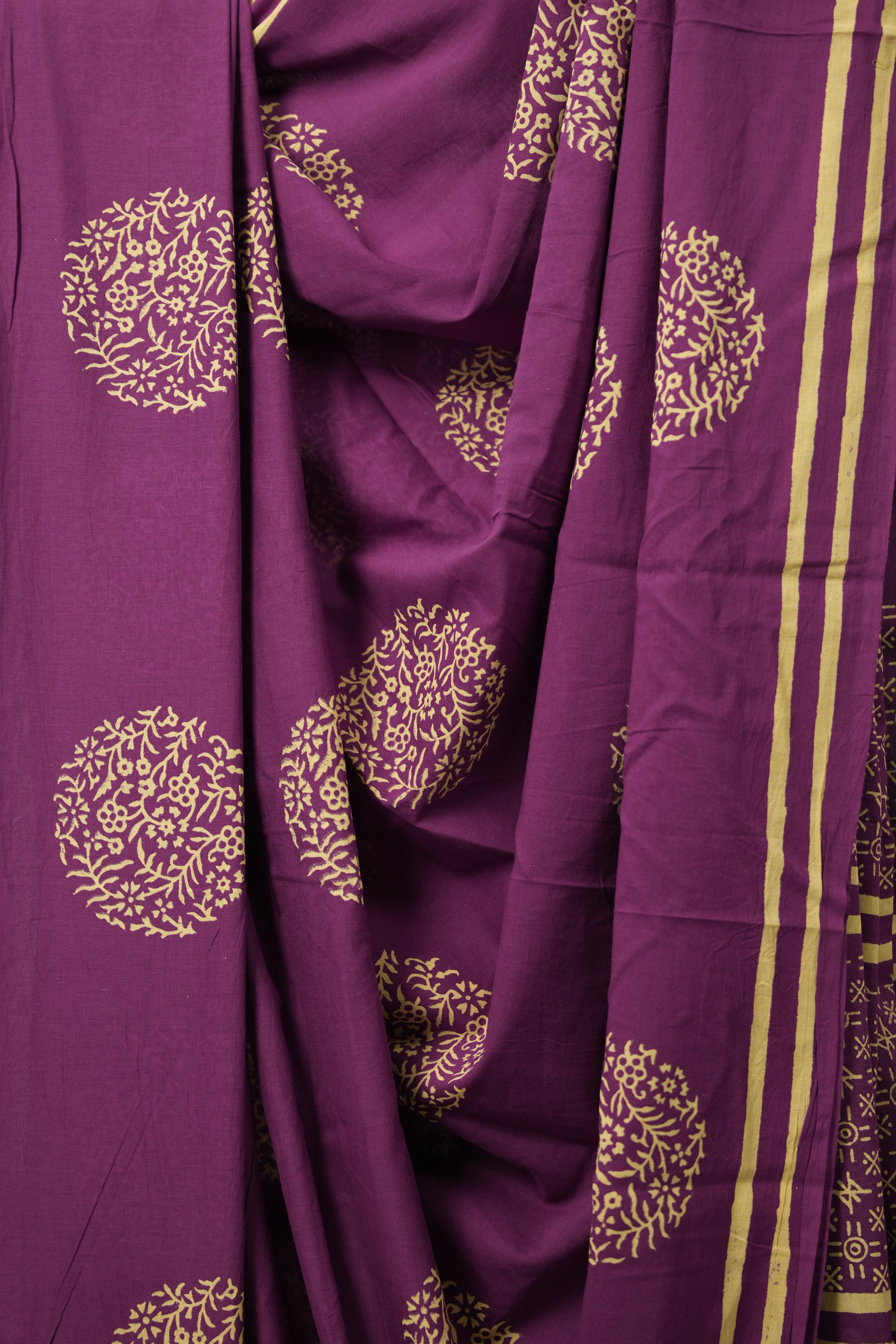 Magenta HBP Cotton Saree - SRMCS3079