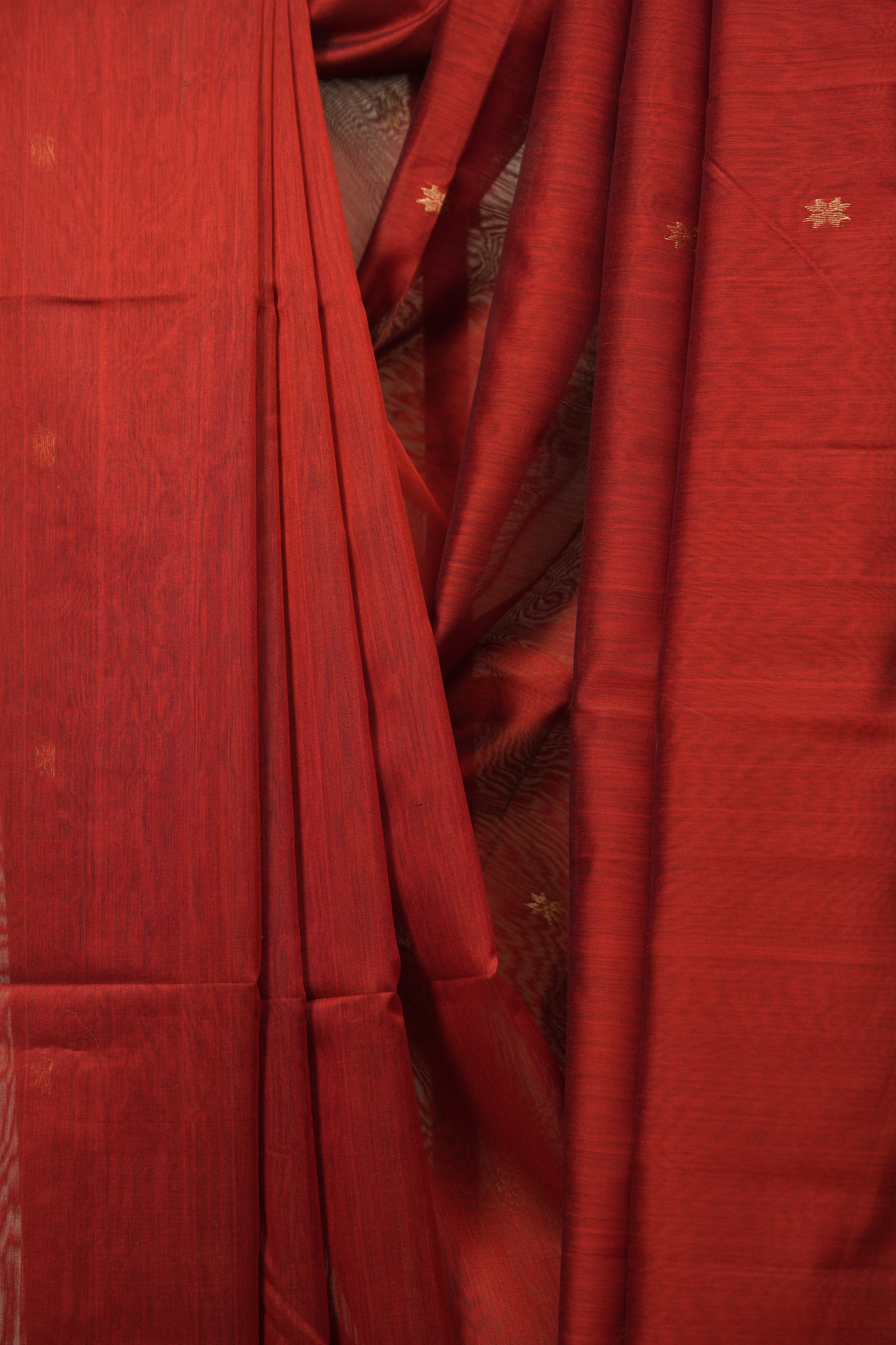 Maroon Maheshwari Saree - SRMMS1399