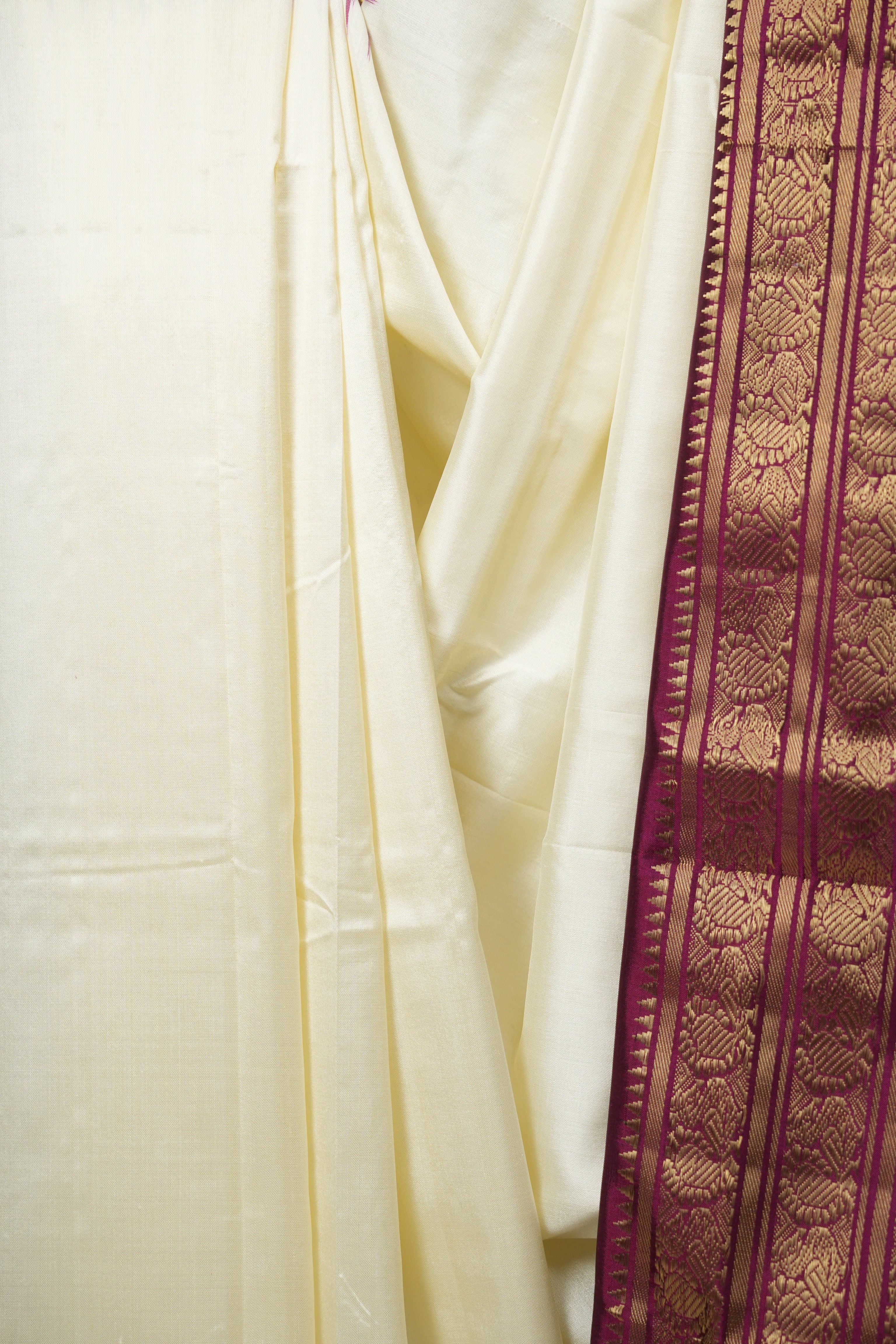 White Pochampalli Silk Ikat Saree - SRWPSIS322