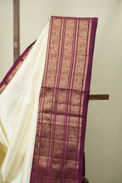 White Pochampalli Silk Ikat Saree - SRWPSIS322