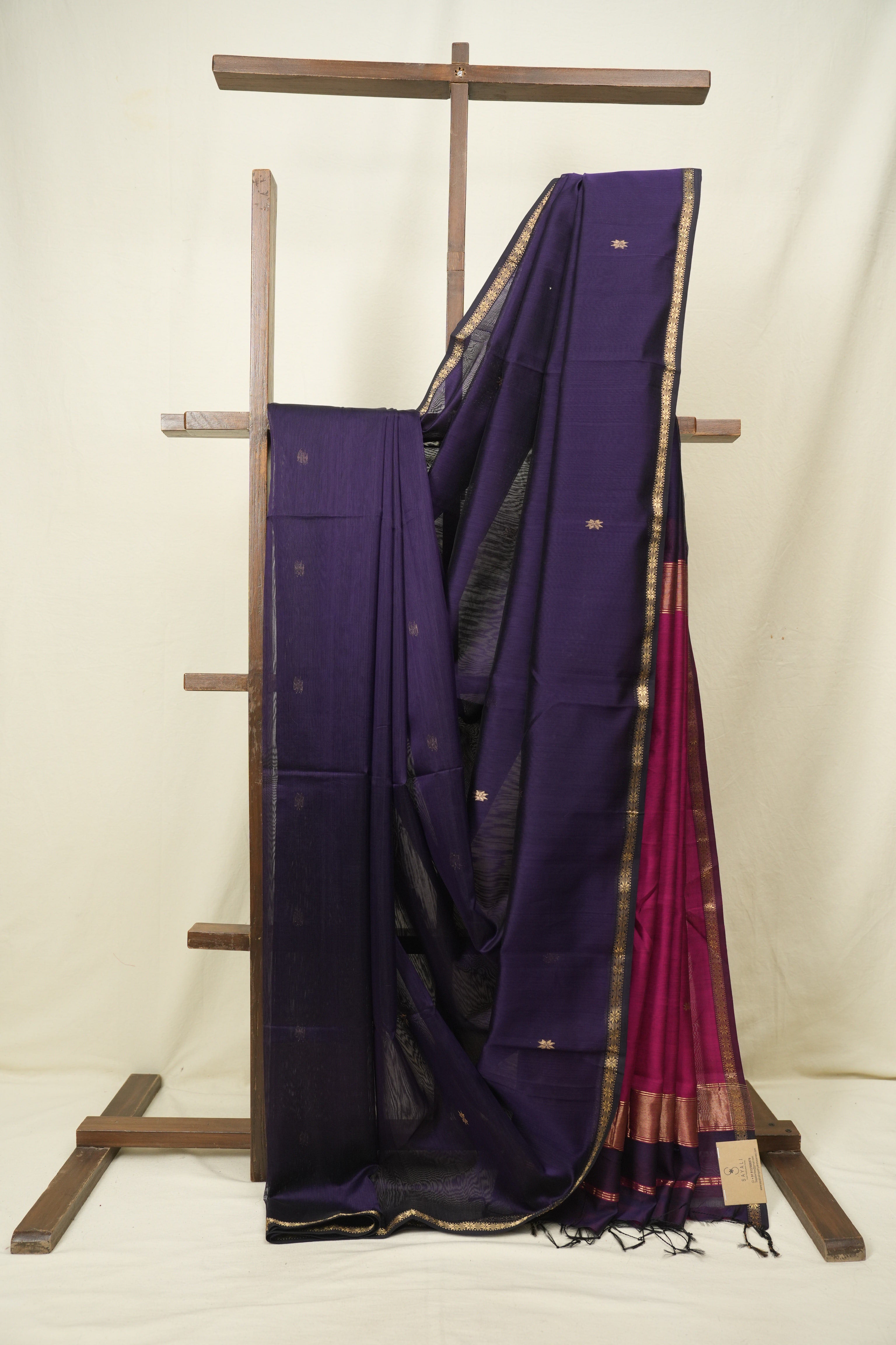 Purple Maheshwari Saree - SRPMS1401