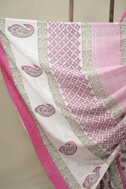 White HBP Cotton Saree - SRWCS3233