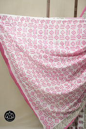 White HBP Cotton Saree - SRWCS3233