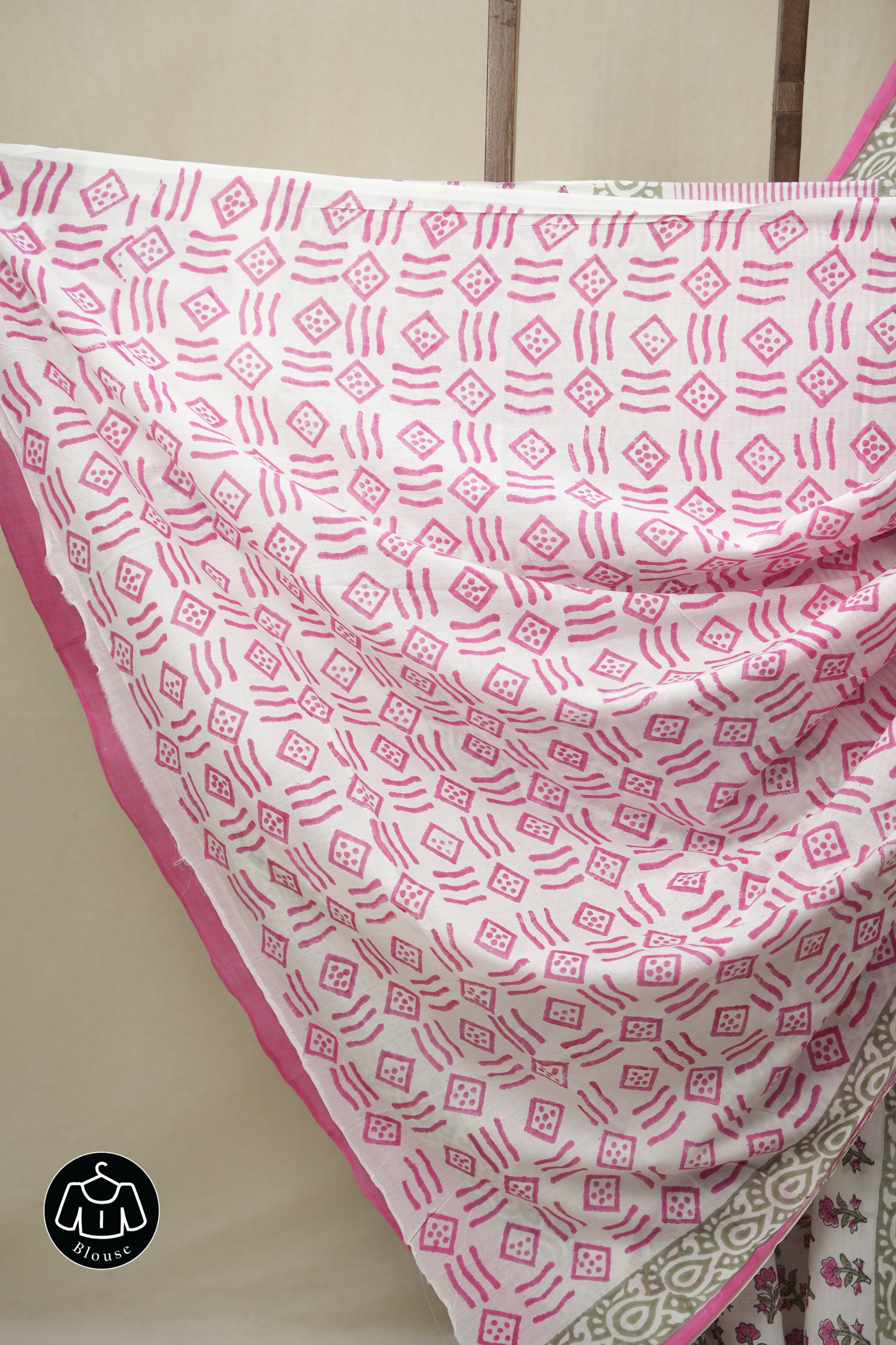 White HBP Cotton Saree - SRWCS3233