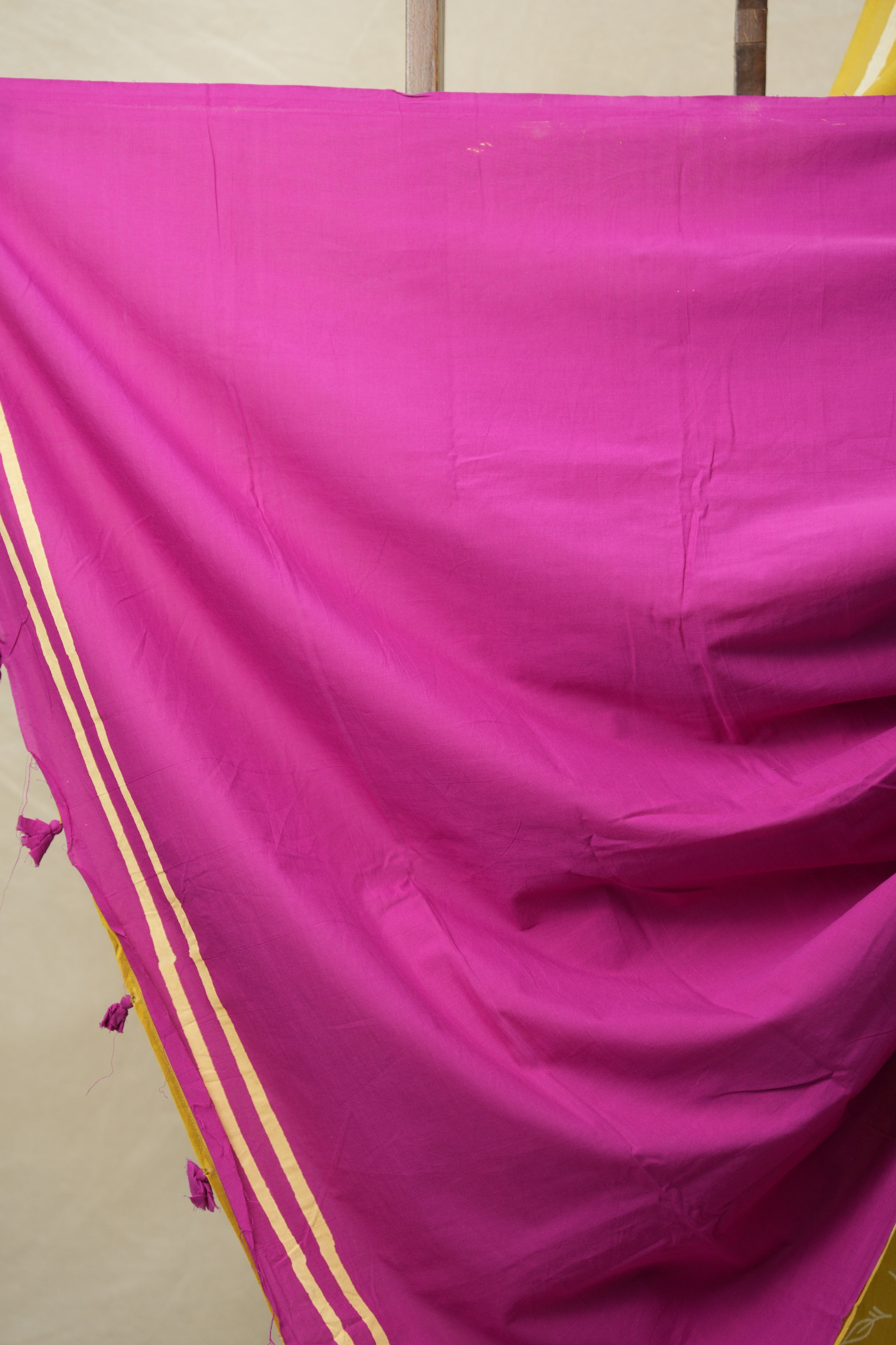 Mustard Yellow HBP Cotton Saree - SRMYCS3080