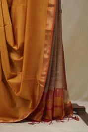 Mustard Maheshwari Saree - SRMMS1081