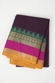 Violet Kanchi Cotton Saree - SRVKCS1043