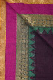 Violet Kanchi Cotton Saree - SRVKCS1043