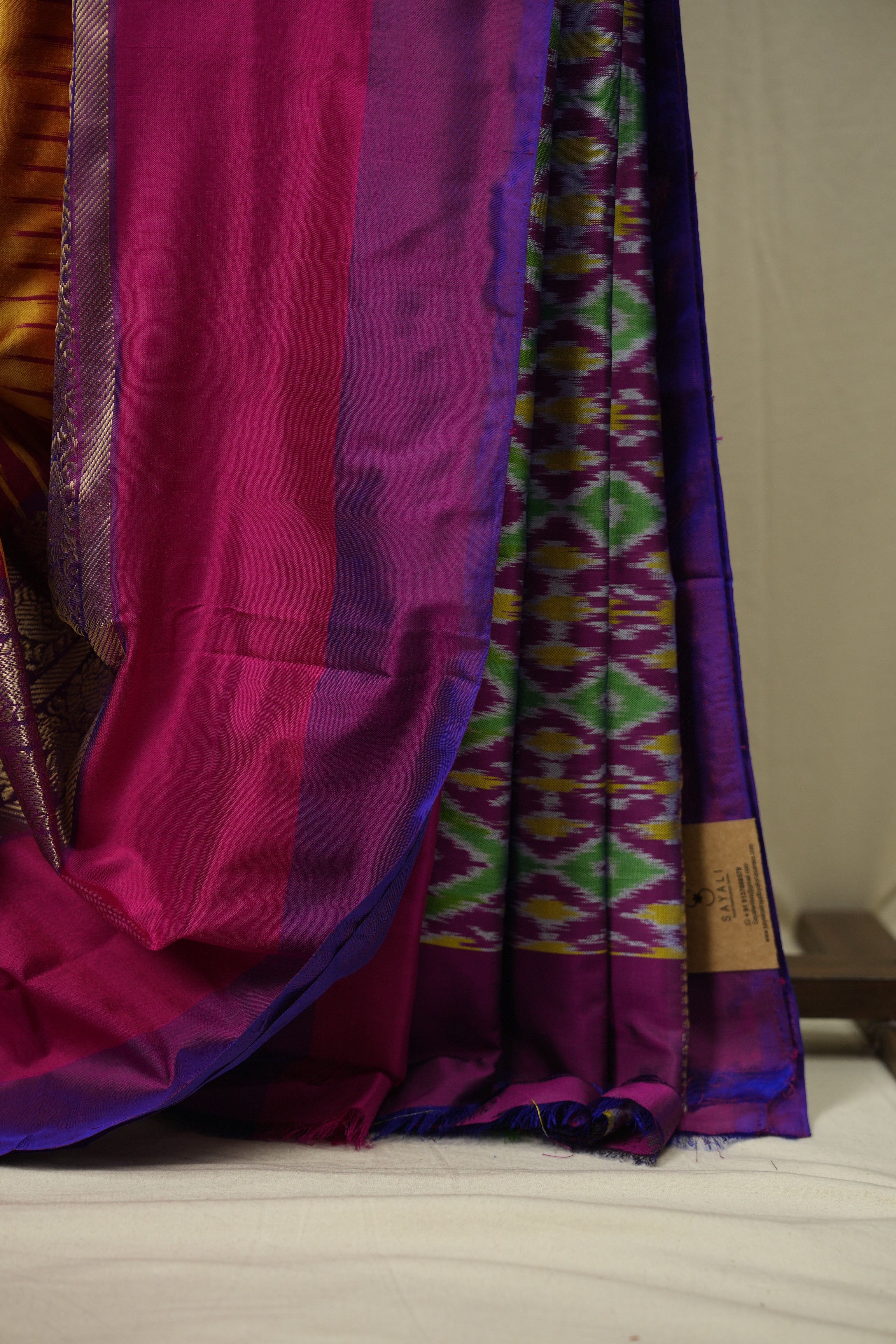 Mustard Pochampalli Silk Ikat Saree - SRMPSIS319