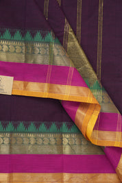Violet Kanchi Cotton Saree - SRVKCS1043