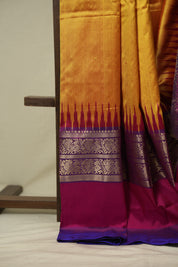 Mustard Pochampalli Silk Ikat Saree - SRMPSIS319