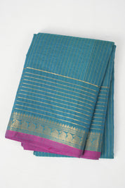 Peacock Blue Kanchi Cotton Saree - SRPBKCS1042