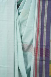 Sky Blue Cotton Ilkal Saree With Gayatri Border - SRSBCIS825