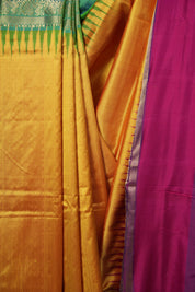 Mustard Pochampalli Silk Ikat Saree - SRMPSIS319