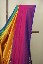Mustard Pochampalli Silk Ikat Saree - SRMPSIS319