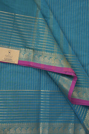 Peacock Blue Kanchi Cotton Saree - SRPBKCS1042