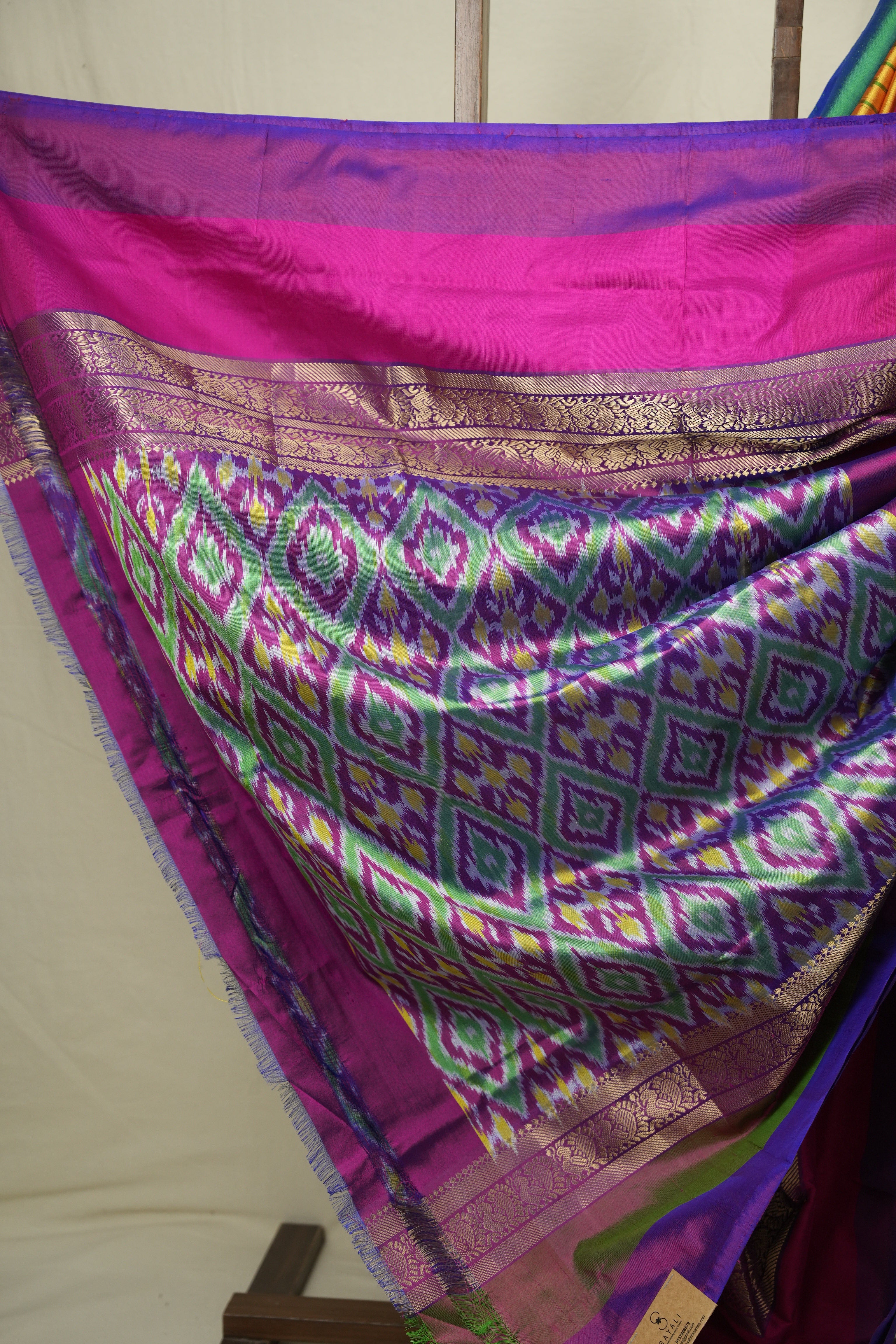 Mustard Pochampalli Silk Ikat Saree - SRMPSIS319