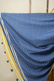 Mustard Yellow HBP Cotton Saree - SRMYCS3077