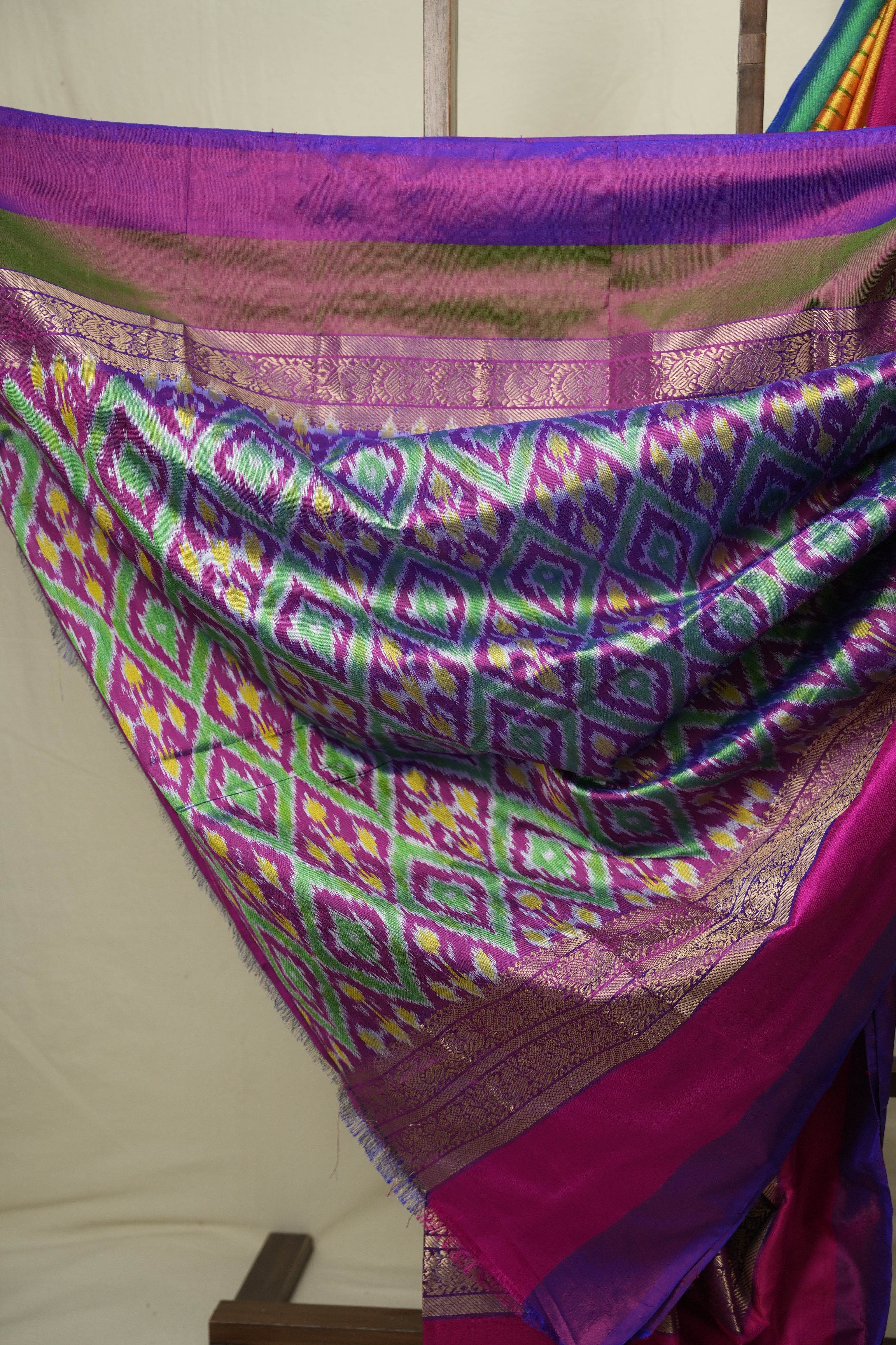 Mustard Pochampalli Silk Ikat Saree - SRMPSIS319