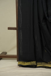 Black Cotton Paithani Saree - SRBCPS820