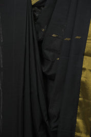Black Cotton Paithani Saree - SRBCPS820