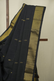 Black Cotton Paithani Saree - SRBCPS820