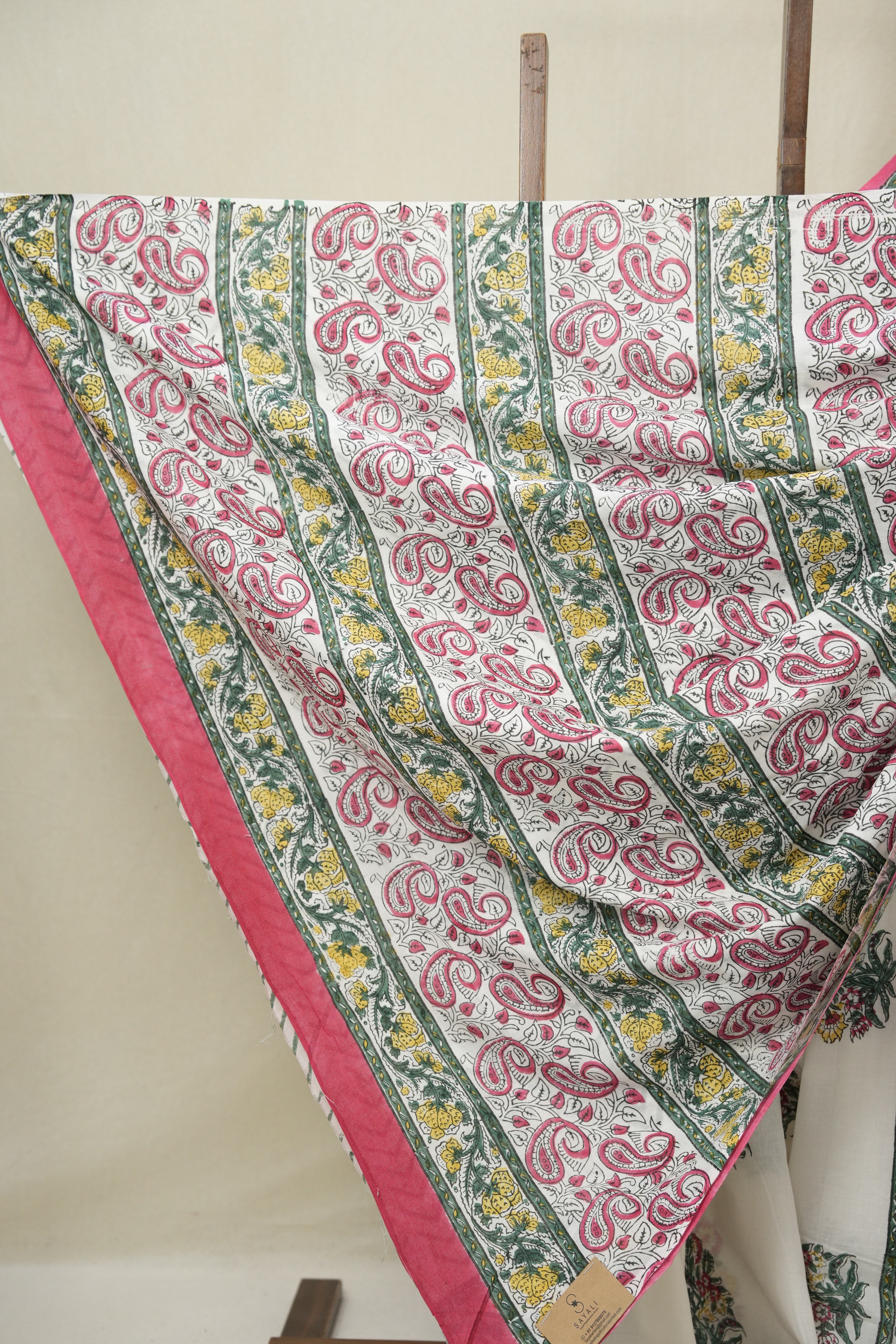 White HBP Cotton Saree - SRWCS3235