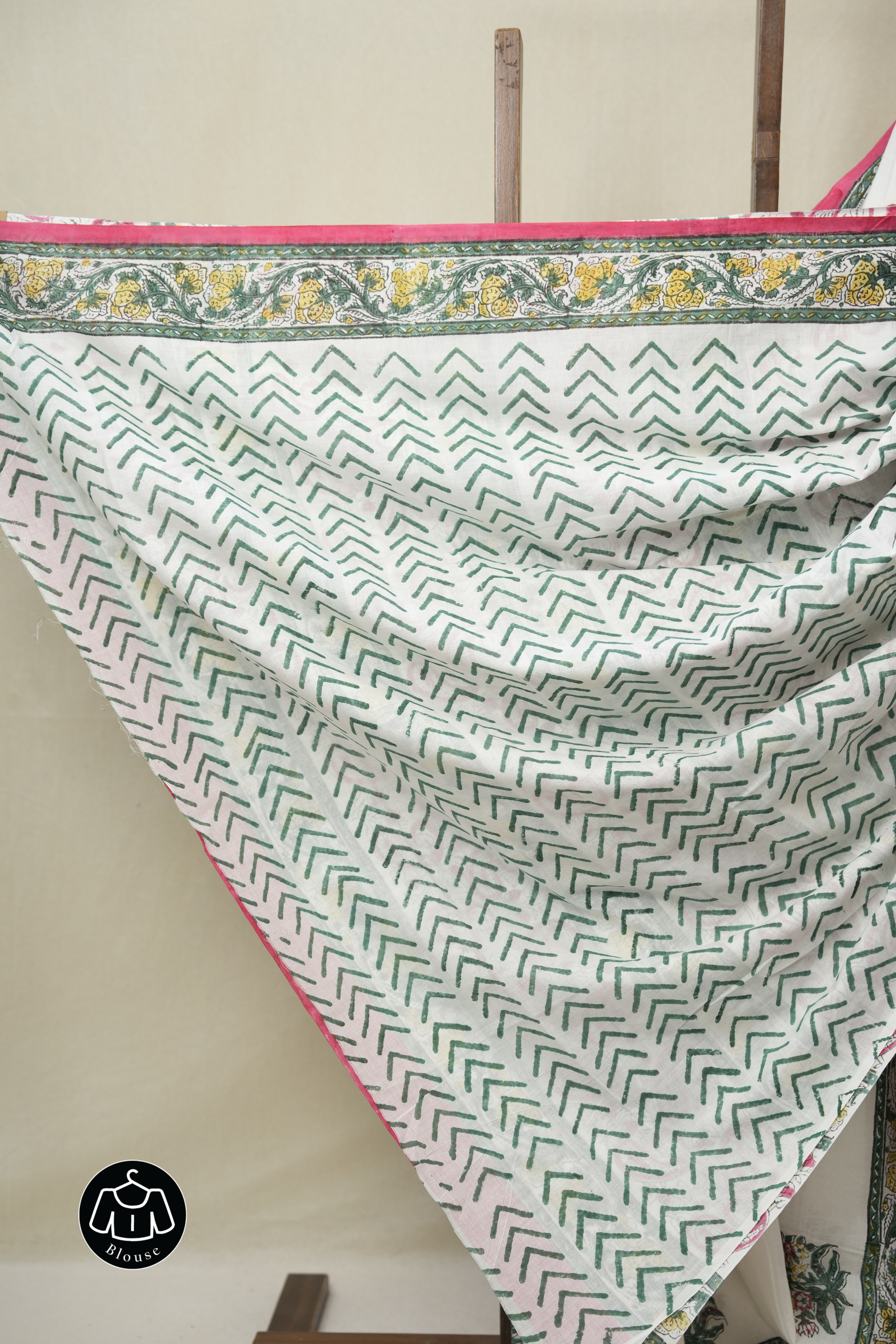 White HBP Cotton Saree - SRWCS3235